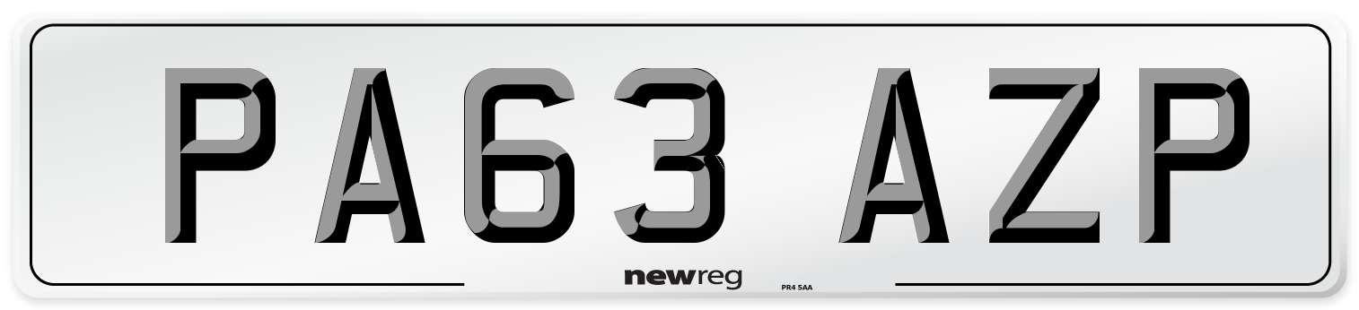 PA63 AZP Number Plate from New Reg
